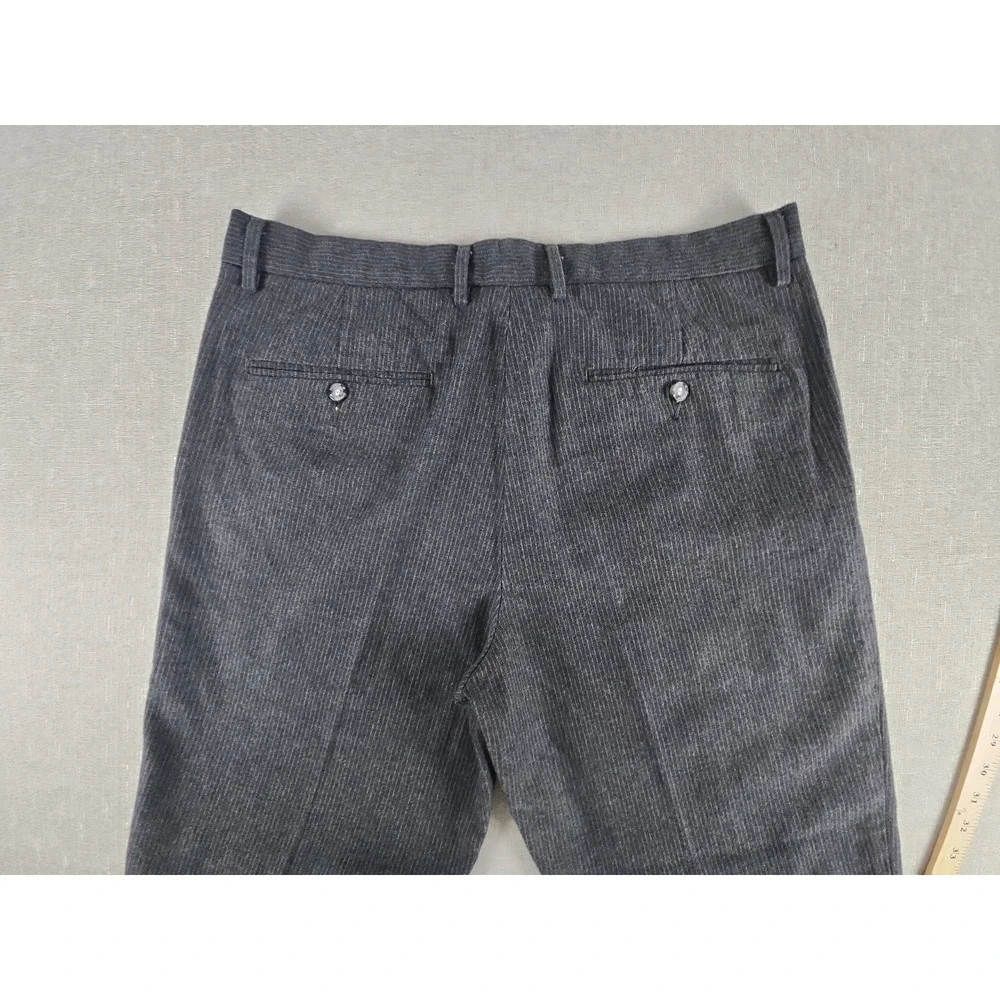DOCKERS Men's D2 Signature Khaki Flat front Gray Striped Pants 36X28 Classic EUC
